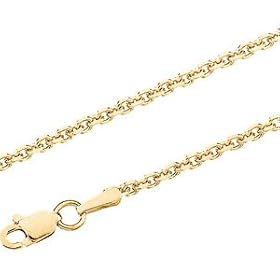 14K Yellow Gold Diamond Cut Cable Chain - 16 inches
