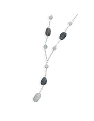19" Iolite and Rainbow Moonstone Necklace