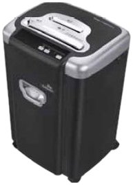 Fellowes MS-460Cs Microshred Aktenvernichter DIN Sicherheitsstufe 4 Partikelschnitt, 10 Blatt, Schwarz/Silber