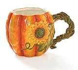 Large 17oz Autumn Pumpkin Shape Coffee Mug cup Great Thanksgiving Kitchen Decor