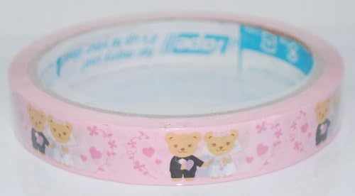 Prime Nakamura Decorative Tape Size Small -- 8 Styles To Choose From ( Cake, Stars, Strawberry Etc), Bear Wedding Pink