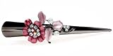 Pink Crystal Flower Swarovski Alligator Clip