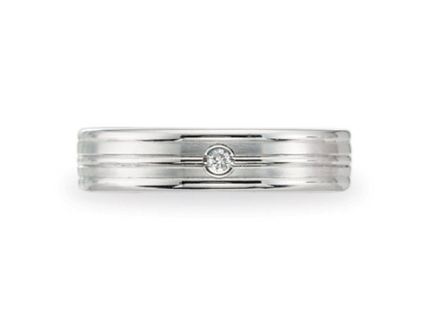 0.02 cts 4mm Comfort Fit Diamond Wedding Band - 14kt White or Yellow Gold