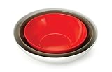 Precidio Objects 10621W17-AM107 Amuse Bouche S/3 Large Rnd Nesting Bowls Soft white/taupe/poppy Red