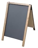 NEOPlex 24 x 36 Hardwood Sidewalk Sandwich Board A-frame Sign With Chalkboard Surfaces - Dark Walnut Stain Finish