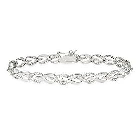 Diamond Bracelet - Sterling silver tennis bracelet (1 ct) by Ice.com