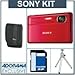 Sony Cyber-Shot DSC-TX100V Digital Camera Kit - Red - with 16GB SD Memory Card Camera Case, Table Top Tripod