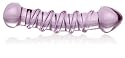 Don Wand Glass Pleasue Wand, Curved with Mush Tip, Purple Swirl