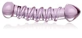 Don Wand Glass Pleasue Wand, Curved with Mush Tip, Purple Swirl