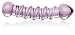Don Wand Glass Pleasue Wand, Curved with Mush Tip, Purple Swirl