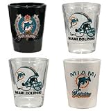 Miami Dolphins Collector Shot Glass 4 Piece Set