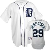 Detroit Tigers MLB Robertson #29 Adult Home (White) Jersey by Majestic - Replica