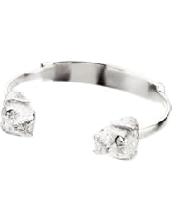 Heart U Back Sterling Silver Diamond Boxer Bangle Bracelet