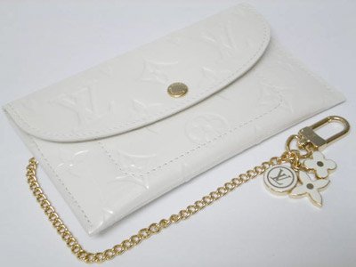 (ルイヴィトン)LOUIS VUITTON ヴェルニ チェーン付き小物ケース[エンベロープ･プラット] ペルル(ホワイト)M91916 並行輸入品