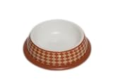PawProof Small Designer Pet Bowls, University Collection - Checker Brown