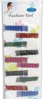 50pc Color Hair Styling Bobby Pins 2.5" 10 of each color (BLUE, BLACK, GREEN, RED, PINK)
