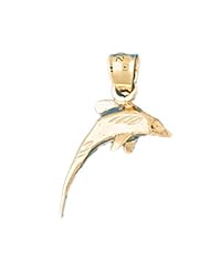 Dazzlers Solid 14 karats gold Dolphin Charm Pendant Available in three colors from jewelsberry (weights: 2.0 grams only)