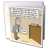 Londons Times Famous People Places Books Cartoons - Young Einstein School Problem - Greeting Cards-12 Greeting Cards with envelopes