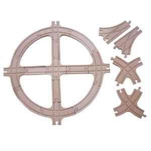 17-piece Wooden Crossing Circle Cross Track Thomas Train Track Set by 