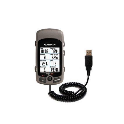 Coiled Power Hot Sync and Charge USB Data Cable w/ Tip Exchange for the Garmin Edge 605 - Gomadic Brand
