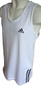 Mens Adidas 100% Cotton White sleeveless Vest top