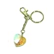 Swarovski Aura Borealis Crystal Heart Chain Keychain Silver Tone Handbag Charm