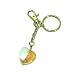 Swarovski Aura Borealis Crystal Heart Chain Keychain Silver Tone Handbag Charm