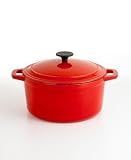 Martha Stewart Collection Red Enameled Cast Iron Chili Pot, 5.5 Qt.