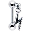 Black Lightning Bolt Dangle Eyebrow Ring