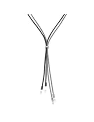 Sterling Silver Rhodium and Ruthenium Plated Wheat Lariat Necklace