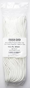 Paracord / Parachute Cord - 750lb Mil-C-5040-H Type IV - 100Ft. Color = White. This is the actual parachute cord used by the US Military. It is the Best Paracord available to the public and made by a US Government Certified Manufacturer. This Paracord is rated to 750 pounds (beating the average 