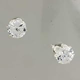 Round April Birthstone Earrings Crystal Stud