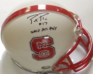 Philip Rivers Signed Wolfpack Mini Helmet - 2002 ACC POY
