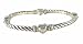 Bracelet - B144 - Bangle Style - Designer Inspired Stretch - Twist Swirl Pattern with Hearts ~ Silver Tone Metal
