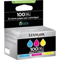 100XL Color High Yield Return Prog Ink Cart Tri-pk Cyan Magenta