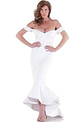 Sexy Jersey/Polyester/Spandex Off the Shoulder Mermaid Peplum Fitted Bodycon Dress/Evening Dress/Party Dress 