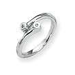 Diamond and Sterling Silver Ladies Ring (Sizes 6-8)