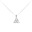 Sterling Silver Triquetra Celtic Pendant, 18"