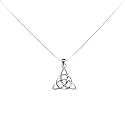 Sterling Silver Triquetra Celtic Pendant, 18"