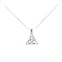 Sterling Silver Triquetra Celtic Pendant, 18"
