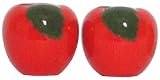 Ceramic Pottery Apple Salt and Pepper Shakers 2"H Two Sets