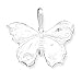 Pendant and Necklace Set - Sterling Silver Satin Finish Diamond Cut Butterfly Pendant w/18 Silver Box Chain Necklace Included
