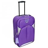 Borderline Medium Super Lightweight Expandable Suitcase (Purple/Silver)