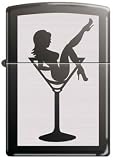 Sexy Lady in Martini Glass Zippo Lighter