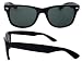 Large Oversized Black Classic Wayfarer Style Vintage Retro 80's Sunglasses + Case