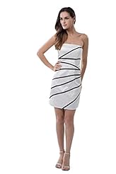 Strapless Charmeuse Beaded Sleeveless Evening Dress 