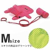 雨の日ポーチ 首輪・リード・レインコートのセット M グリーンの画像