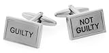 Rhodium plated Guilty & Not Guilty cufflinks (Legal/Lawyer) with presentation box