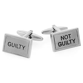 Rhodium plated Guilty & Not Guilty cufflinks (Legal/Lawyer)