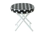 J.I.P. Cushioned Folding Stool with Safety Lock, Black with White Dots